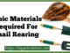 Basic materials required for snail rearing